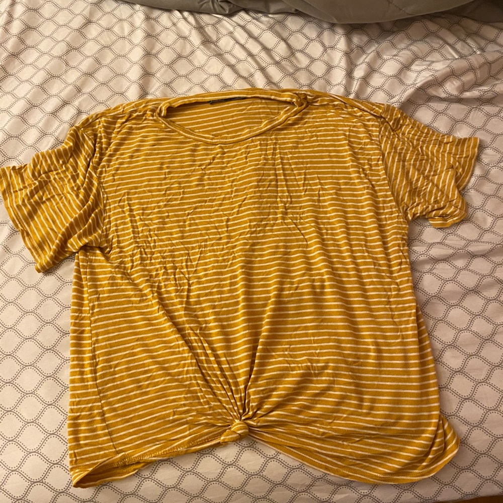 Yellow Striped Lazy Tee